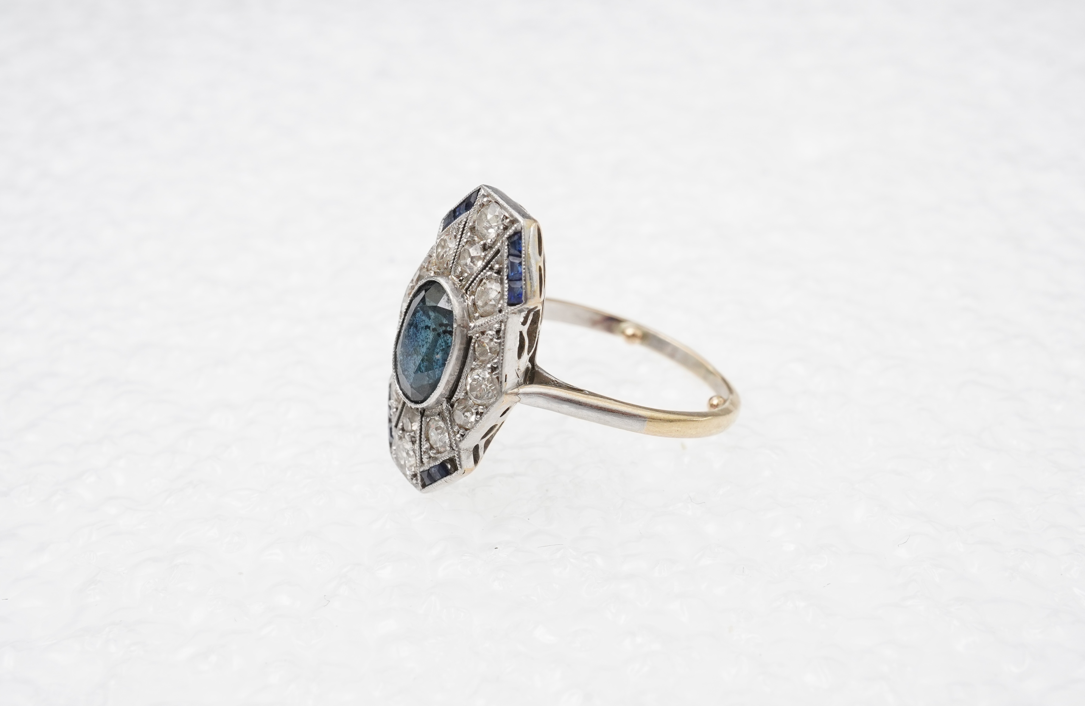 A sapphire and diamond ring